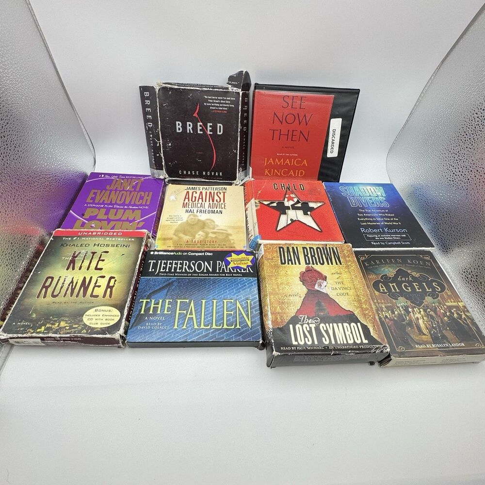 Audiobook CD Lot 10 Dan Brown Lost Symbol Kite Runner Child 44 Evanovich Kurson